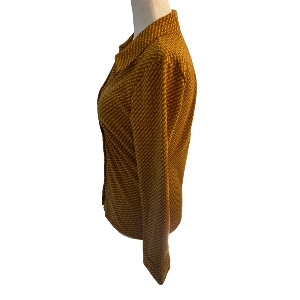 KOTON Buttoned Detailed Patterned Shirt Size M Mustard - Picture 9 of 17